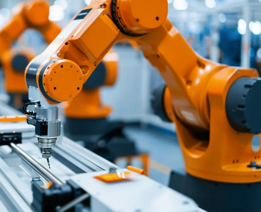 Montaj yapan endüstriyel robot kolu